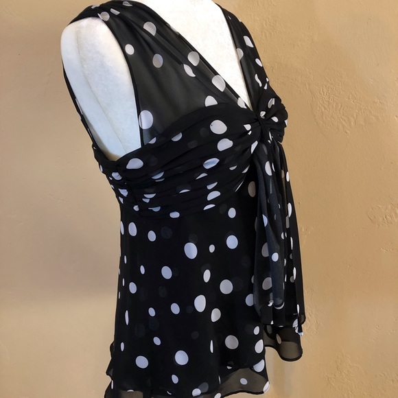 ❇️ R&M Richards blouse, Black & white, polka dot - Picture 3 of 8
